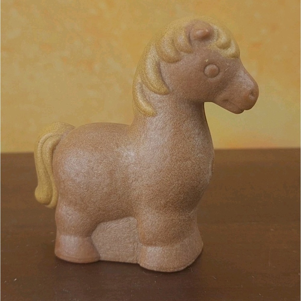 Talkin Tracks Brown Horse Faded Yellow Mane Figure 1973 Mattel Preschool Vintage